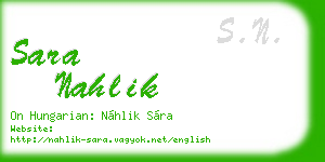 sara nahlik business card