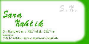 sara nahlik business card